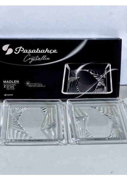 Madlen Tatlı Tabağı 2'li Cam Set