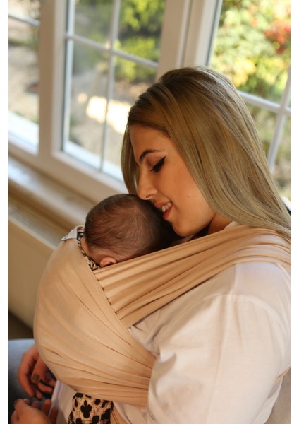 UltraNova %100 Pamuk Esnek Bebek Slingi, Bej, 0-15 Kg, Güvenli ve Rahat Taşıma fırsatları