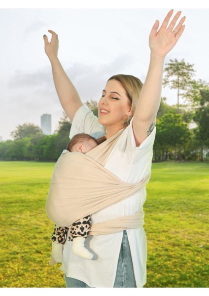 UltraNova %100 Pamuk Esnek Bebek Slingi, Bej, 0-15 Kg, Güvenli ve Rahat Taşıma indirimleri