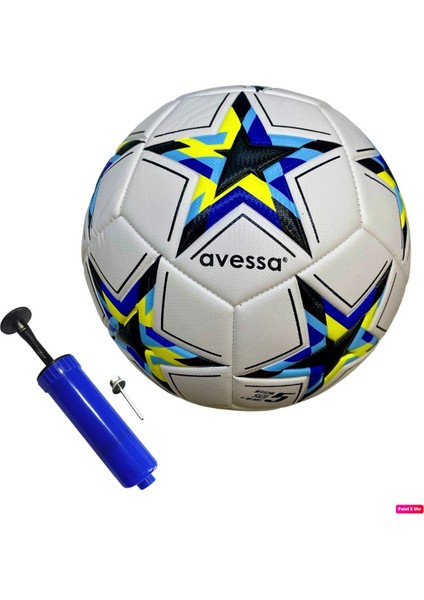 UltraNova Futbol Topu 5 Numara, 420 gr, Beyaz, Pompa Dahil, Sert Zemin Halı Saha Topu