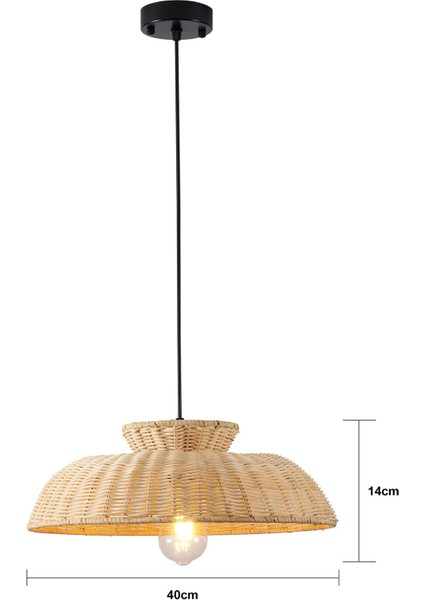 UltraNova Modern rattan oturma odası avizesi, 40x80 boyut, şık tasarım, tekli başlık