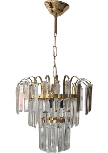UltraNova Parlak Kristal Taşlı Sarkıt Avize, Modern ve Şık Tasarım, 30x60 cm, 1 Ampüllü