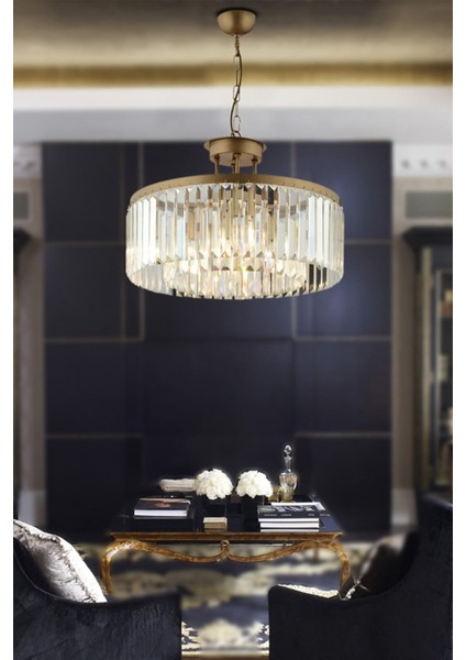 UltraNova Modern 8'li kristalli metal avize, şık ve parlak salon dekoru için ideal. fiyatları