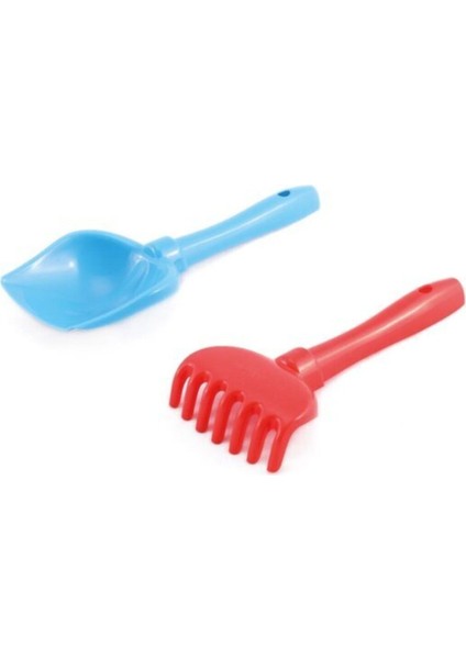 UltraNova Küçük çocuklar için renkli bahçe seti, kırmızı ve mavi el küreği ve tırmık 2+ yaş