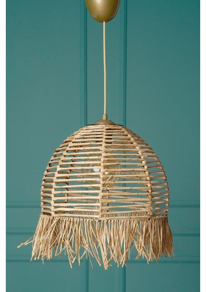 UltraNova Açık Kahve El Yapımı Metal Avize 30x60, şık ve doğal aydınlatma seçeneği