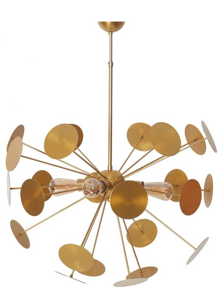 UltraNova Şık Sarı Metal Gövde Ledli Avize, Modern ve Zarif Tasarım fiyatları