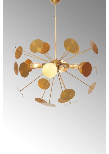 UltraNova Şık Sarı Metal Gövde Ledli Avize, Modern ve Zarif Tasarım indirimleri