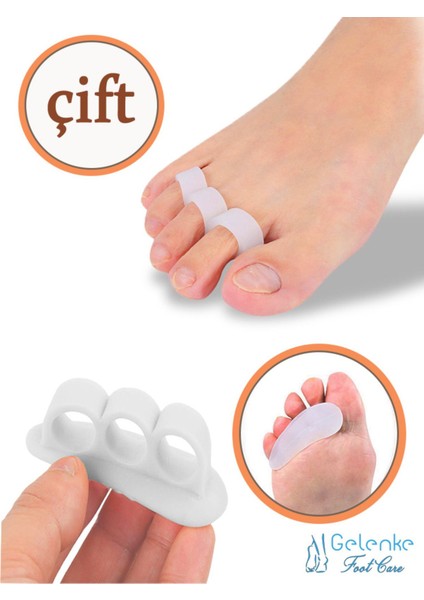 Ayak Parmak Düzeltici - 3 Parmağa Geçen Çekiç ve Makaralı Silikon Parmak Kemik Koruyucu. fiyatları