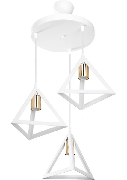 UltraNova Beyaz 3'lü Sarkıt Avize, Modern ve Şık, 25x70 cm, Plastik Materyal fırsatları