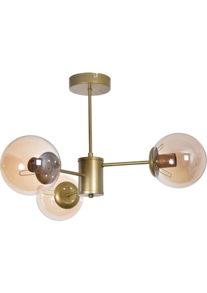 UltraNova Modern camlı sarkıt avize, 3'lü, şık ve parlak tasarım, 50x53 cm