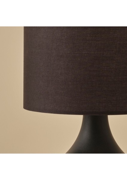 UltraNova Siyah silindir abajur, klasik tasarım, plastik malzeme, 25x15x34 cm fiyatları