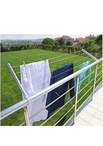 UltraNova 6x2,5 cm Kare Balkon Çamaşırlık Askısı, Antrasit Renk, Alüminyum Materyal modelleri