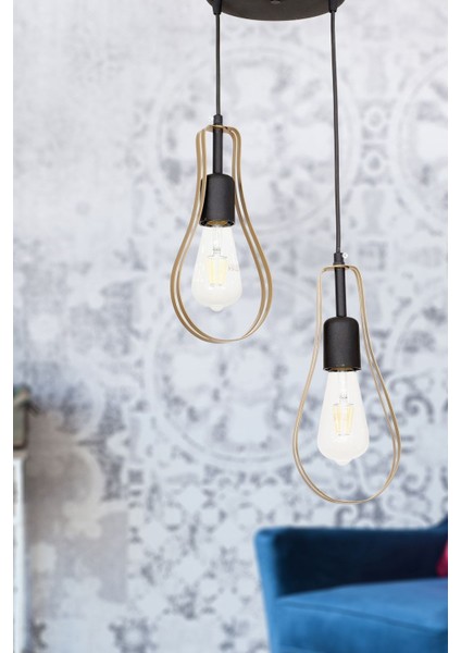 UltraNova Metal Armut 2'li Eskitme Avize, 20x60 cm, şık ve modern tasarım