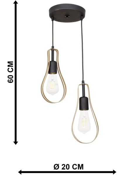 UltraNova Metal Armut 2'li Eskitme Avize, 20x60 cm, şık ve modern tasarım indirimleri