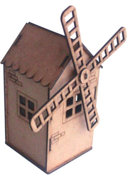 UltraNova 3D Ahşap Yel Değirmeni Boyama Seti, Hobi, Renk: Kahverengi, Ölçü: 10x10,5x24cm