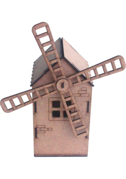 UltraNova 3D Ahşap Yel Değirmeni Boyama Seti, Hobi, Renk: Kahverengi, Ölçü: 10x10,5x24cm