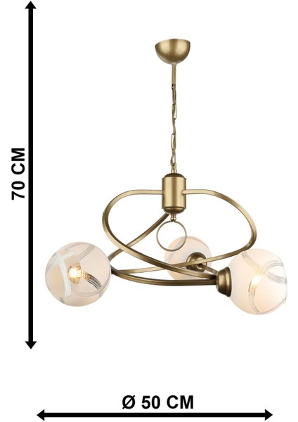 UltraNova Modern 3'lü avize, metal materyal, şık tasarım, 1 ampül başlığı, Kırıkhan bölgesi indirimleri
