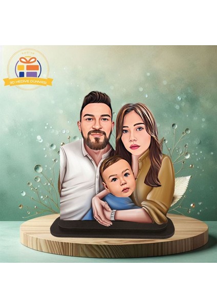 Eşime Süpriz Karikatürlü Biblo Hediye 3D Masa Üstü Biblo Hediyesi