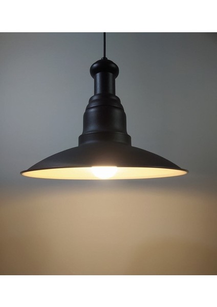 UltraNova Modern Siyah Metal Sarkıt Avize, Rustik ve Vintage Tarz, 1 Ampüllü, Şık Tasarım