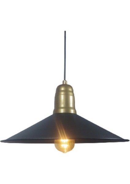 UltraNova Retro rustik metal sarkıt avize, 40 cm, modern tasarım, siyah renk, tekli model