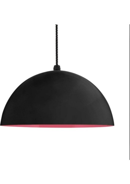 UltraNova Retro Rustik Siyah ve Kırmızı Metal Sarkıt Avize, 30 cm, modern tasarım