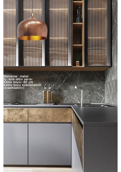 UltraNova Bakır Renkli Modern Tekli Avize, Mutfak ve Salon İçin Şık ve Şık Tasarım fırsatları
