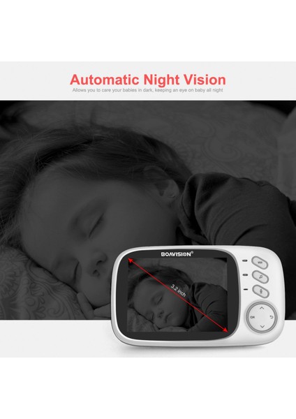 UltraNova Lcd ekranlı gece görüşlü kablosuz bebek izleme kamerası, odak sıcaklığı, 2 yıl garanti fırsatları