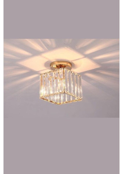 UltraNova Cam yüzeyli, kristal taşlı tavan aydınlatması, 14x30 boyut, 1 ampüllü tasarım