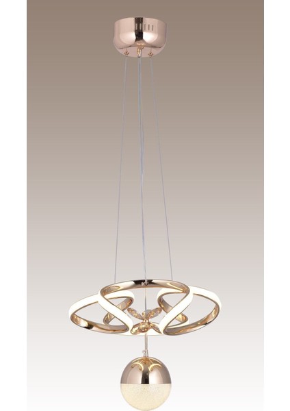 UltraNova 3 Renk Gold Led Kristal Taşlı Ahşap Avize, 30x100 cm, şık ve modern tasarım