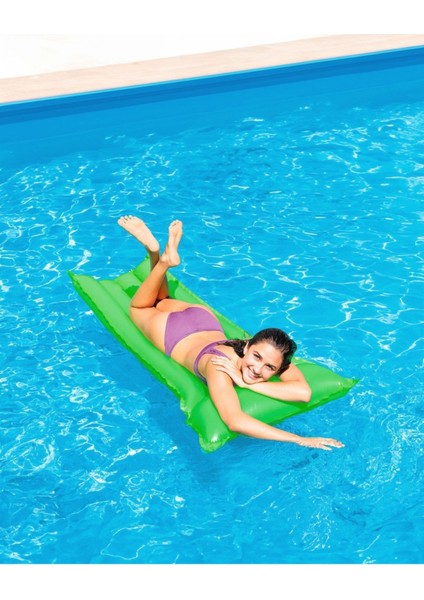 Intex Yeşil Düz Deniz Yatağı 183x69 cm, Şişme Havuz Yatağı, 8+ Yaş için ideal
