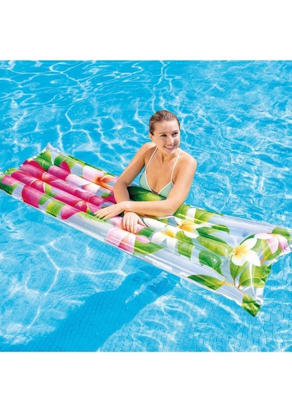 Intex Çiçek Desenli Renkli Şişme Deniz Yatağı 183x69 cm 8+ Yaş modelleri