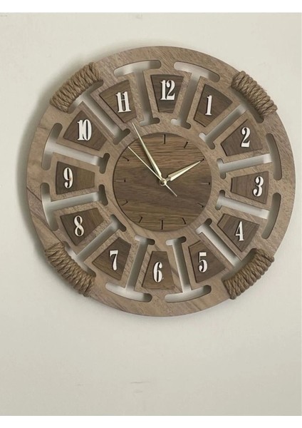 UltraNova Renkli ahşap dekoratif duvar saati, geometrik tasarım, sessiz mekanizma, 40x40 cm modelleri