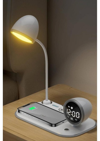 UltraNova 15W hızlı şarj ve LED ekranlı, ayarlanabilir alarm, beyaz zaman göstergesi