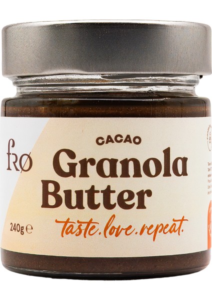 Granola Butter Cacao Glutensiz Şekersiz Vegan Sürülebilir Ezme 240 gr