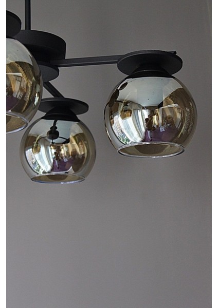 UltraNova Modern siyah 4’lü avize, camlı tasarım, şık ve şık aydınlatma seçeneği fırsatları