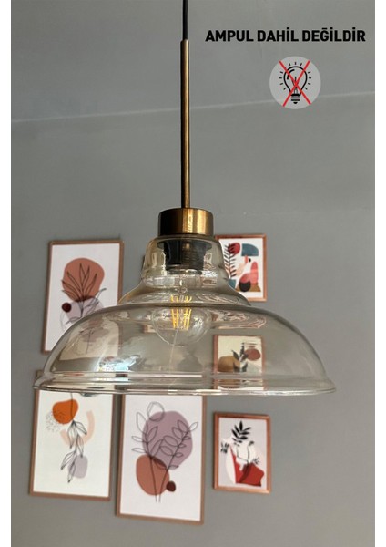 UltraNova Bal renkli tekli sarkıt avize, metal materyal, 20x23 cm, restoran ve salon aydınlatması
