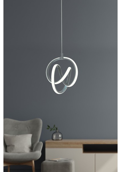 UltraNova Füme Sarkıt Led Avize, Modern, 3 Başlık, 25x70, Alüminyum, Beyaz Işık
