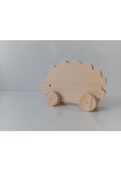 UltraNova Doğal Ahşap Kirpi Oyuncak, Çocuk Odası Dekor, 1 Parça, Kahverengi, 1+ Yaş