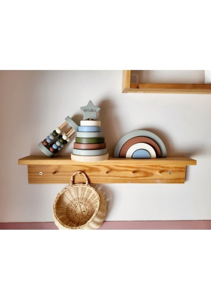 Yıldız Halka Kule Set (Halka Kule + Abaküs + Gökkuşağı )Ahşap Oyuncak Dekor Montessori Oyuncak