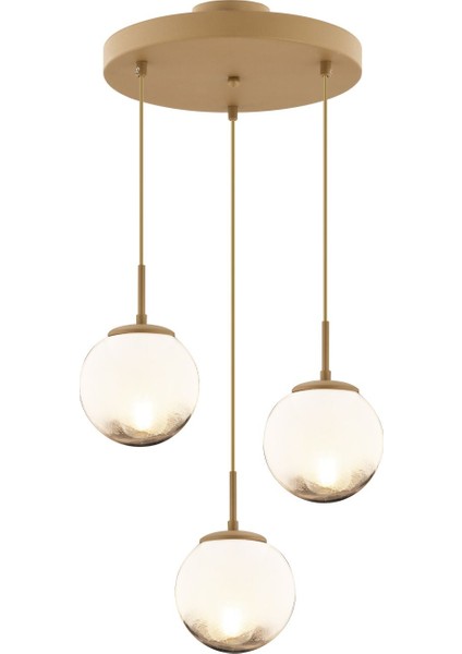 UltraNova 3'lü Yuvarlak Retro Sarkıt Avize, Metal, 90x90, Modern Tasarım