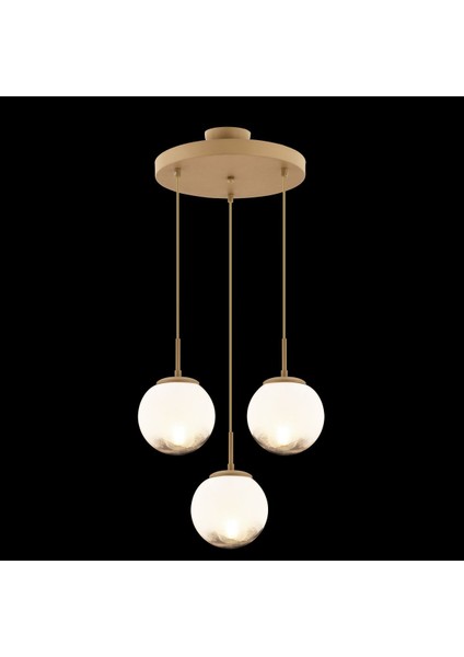 UltraNova 3'lü Yuvarlak Retro Sarkıt Avize, Metal, 90x90, Modern Tasarım