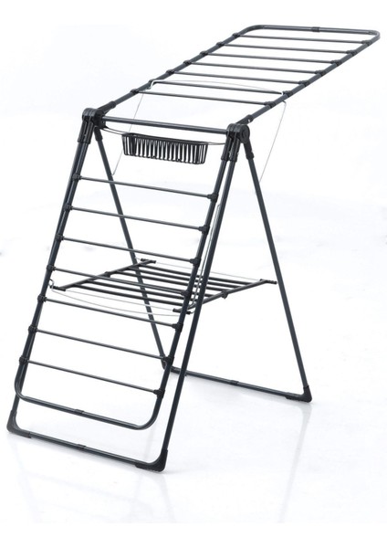 UltraNova Kalın Metal Borulu Siyah Çamaşır Kurutma Askısı, Sağlam ve Dayanıklı Tasarım