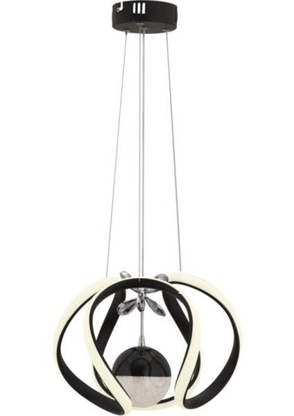 UltraNova Modern siyah metal avize, uzaktan kumandalı, üç renk seçeneği, 30x60 cm modelleri