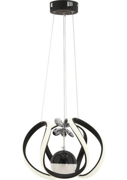 UltraNova Modern siyah metal avize, uzaktan kumandalı, üç renk seçeneği, 30x60 cm fırsatları