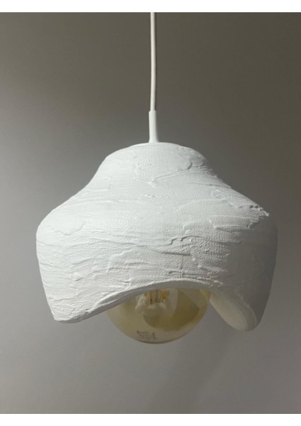 UltraNova Beton Sarkıt E27 Duy Rustik Tekli Avize, Modern ve Şık, 25x70 Boyut, Beyaz Renk