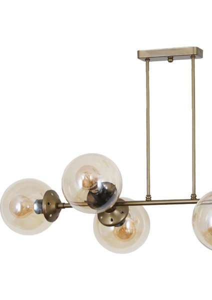 UltraNova Bal camlı 6'lı avize, modern tasarım, metal malzeme, 8 ampüllü, şık dekoratif aydınlatma