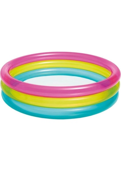 Intex Mini havuz, gökkuşağı renkli, pembe, 86x25 cm, eğlence dolu serinlik!