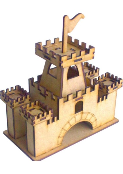 UltraNova Boyanabilir Ahşap Kale 5'li Set, Hobi ve Eğlence, 17,5x9,5x17cm, Kahverengi