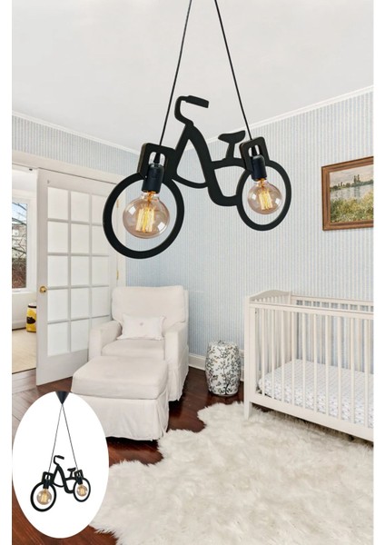 UltraNova Modern ahşap siyah sarkıt avize, çocuk odası dekoru, 2'li, 55x32 büyüklük indirimleri