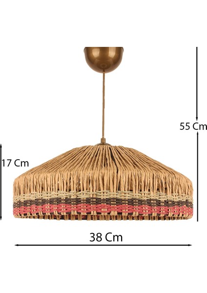 UltraNova El işi metal sarkıt avize, ekru renk, 38x59 cm, şık ve modern tasarım fiyatları